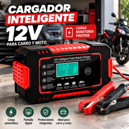 Cargador Inteligente 12V para Carro y Moto | Cuida y Recupera tu Batería